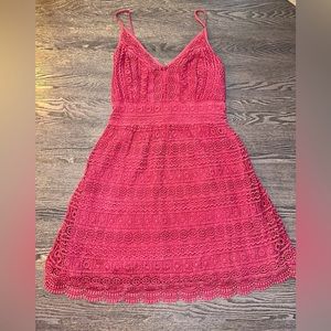Abercrombie & Fitch Red Smocked Dress Medium
